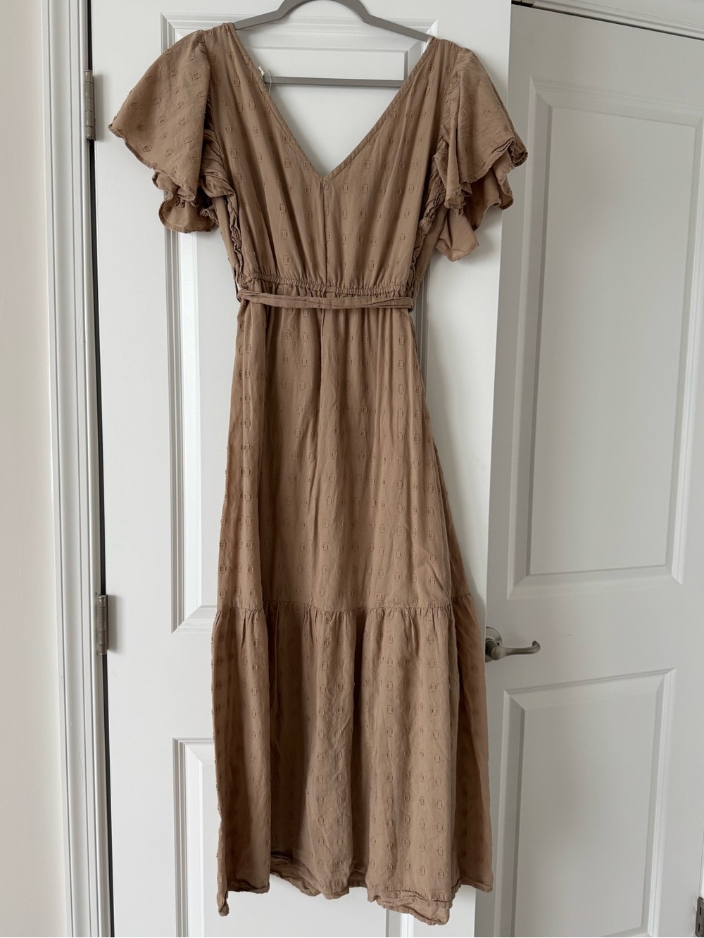 2 Dress Bundle Midi Maxi Dresses Sim & Sam H&M Tan Eyelet Mauve Chiffon Size S - Picture 4 of 9